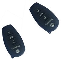 2Pcs New 3 Buttons Black Silicone Smart Remote Key Cover Fob Case Holder For Vw Volkswagen Touareg