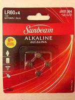 LR60 Alkaline Battery replace 364 363 SG1 AG1 SR60 SR621 V364 V531 , Pack of 4 batteries