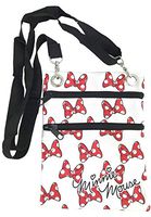 Disney Minnie Mouse Many Bows Passport Bag White