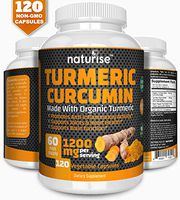 Turmeric Curcumin Supplement with Black Pepper Made with Organic Tumeric, 120 Turmeric Capsules High Potency 95% Standardized Curcuminoids Non-GMO, Helps with Back Pain Relief & Joint Support