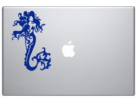 Mermaid Beauty Art - Tribal Decal Vinyl Removable Decorative Sticker for Wall, Car, Ipad, Macbook, Laptop, Bike, Helmet, Small Appliances, Music Instruments, Motorcycle [a] (blue)