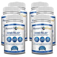 Research Verified Hemo Relief - 100% Natural Formula for Hemorrhoid Relief - Provides Immediate Relief and Long-Term Healing – 365 Days Money Back Guarantee - 6 Bottles Supply