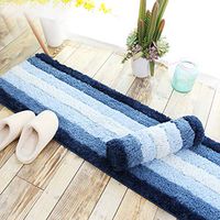 elegantstunning 1Pc Rectangle Nonslip Blue Color Gradient Printing Carpet Floor Mat for Bathroom Bedroom Bedside