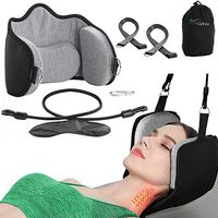 Health Wellness Premium Updated Neck Head Hammock Traction Device Sling with Adjustable Straps Free Eye Mask and Instructions for Relaxation and Shoulder Back Pain Relief Soft Stretcher