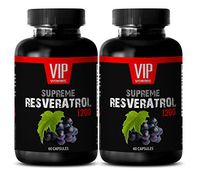 antioxidant Pills - Supreme RESVERATROL Complex 1200 MG - Premium ANTIOXIDANTS - Natural Formula - resveratrol Skin Care - 2 Bottles (120 Capsules)