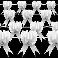 Star Quality Elegant Pull Bow for Gift Package | Solid Color Gift Decoration Bow Great for Wedding, Birthday and Parties(6-1/2 Inch,white)