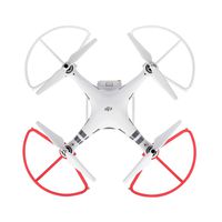 Premium Quality Snap On/off 4pcs Prop Guards for DJI Phantom 3 Standard, Advanced and Professional Tool-Free Quick Release Disconnect Propeller Protector DJI Phantom 3 Prop Guards - White & Red