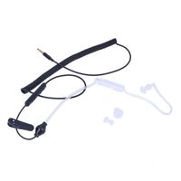 Semoic 3.5mm Single Ear Wired Earphone in Ear Anti Radiation Stereo Earpiece Coiled Wire ABS Earbuds with Microphone for Phone