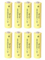 8pcs AA 2A 600mAh 1.2V Rechargeable Battery Cell for Garden Solar Light Yellow USA