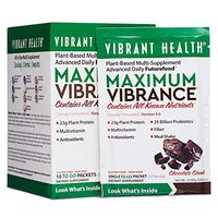 Vibrant Health - Maximum Vibrance, Plant-Based Meal Replacement Rich with Vitamins, Minerals, Antioxidants, and Protein, Gluten Free, Vegetarian, Non-GMO, Chocolate Chunk, 10 Packets