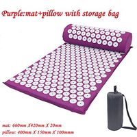 Ting room Massager Cushion Massage Yoga Mat Acupressure Relieve Stress Back Body Pain Spike Mat Acupuncture Massage Yoga Mat with Pillow,Purple