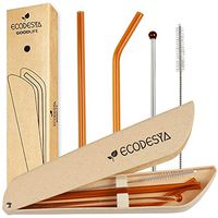 Ecodesya Reusable Straws - These Glass Straws Are Produced as Reusuable Drinking Straws For Your Health.This Eco Friendly Glass Straws Will Now Require Zero Waste.Measuring 200mm x 8mm (Brown)