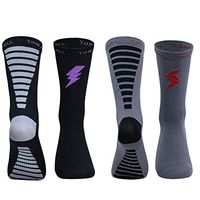 Time May Tell Compression Athletic Crew Socks for Men & Women,Fit for Running,Outdoor Sports,Travel 2Pack(Black,Grey 7”-11”)