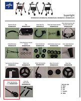 Rear Wheel Assembly for Medline MDS86825SLR Rollator - Blue - 1 Pair