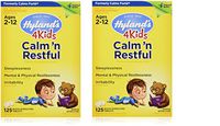 Hyland's 4 Kids Natural Calm'n Restful Tablets, Natural Symptomatic Relief of Sleeplessness and Restlessness in Kids, 125 Count (Pack of 2)