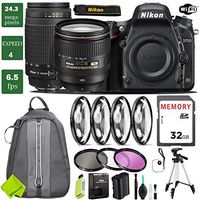 Nikon D750 DSLR Full Frame Camera with 24-120mm VR Lens & Nikon 70-300mm + 4 Piece Macro Close-Up Set + 3PC Filter Kit (UV FLD CPL) + Tripod + Backpack