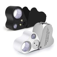 Jewelers Loupe 30X 60X with LED Lighting for Gems,Jewelry Coins Stamps(White and Black)
