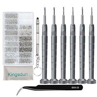 Eyeglass Repair Tool Kit, Kingsdun Glasses Precision Screwdriver Set with Eyeglass Screws Kit and Curved Tweezer in Assorted Size for Eyeglass, Sunglass, Spectacles & Watch Repair