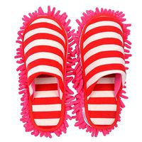 Microfiber Washable Mop Slippers Shoes Dusting Mopping Floor Dust Cleaner Dust Cleaning Tool (Red,10.24inch) by YOUTHUP