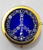 BlackKey Peace Sign 3-Compartment Decorative Pocket Gift Box Case Organizer for Pill, Color 2 -533