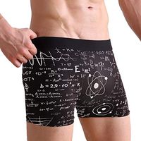 WXLIFE Black Science Math Formula Educational Boxer Briefs Men's Underwear for Men Boy