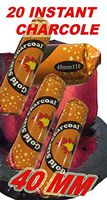 Hookah Charcoal 20 Tablets- 2 ROLLS ,40MM Hookah Nargila Coals for Shisha Smoking-Instant Light 2 ROLLS , 20 TABLETS (2)