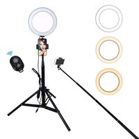 8" Selfie Ring Light with 65" Tripod, Monopod, Phone Holder & Remote for Live Stream/Photography/Facetime, Etubby LED Lamp Lighting [3-Mode, 10 Level] Selfie Stick for iPhone, Android & Camera