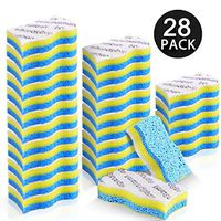 28 Pcs Non-Scratch Cleaning Scrub Sponge,Kitchen Dish Sponges Bulk Scrub Sponges Kitchen Heavy Duty Deep Cleaning Sponge for Kitchen Bathroom Walls Car