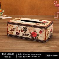 T-ZJHC European Creative Retro Tissue Box Home Room Bedroom Napkin Tray Living Room Coffee Table Storage, Lake Blue