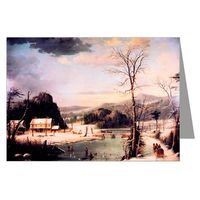 Currier and Ives Winter Holiday G.H.Durrie, A Christmas Party 1854 Christmas Notecard set
