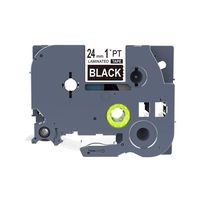 IDIK 1PK White on Black Standard Laminated Label Tape Compatible for Brother P-Touch TZe-355 TZ355 TZe355(24mm x 8m)
