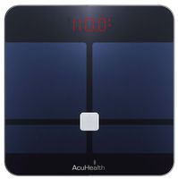 AcuHealth Body Fat Scale and Fitness Analyzer - Your Personal Health Monitor with Bluetooth Connectivity with iOS & Android Smartphone and Tablet Devices Analyzes 10 Heath Parameters (Black)