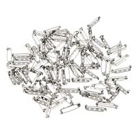 100 Pieces Silver Brooch Backs Safety Pins Catch Findings Bar Back DIY Craft Daily Novelty Creation Beauty Jewelry Girls Woman Girl Cheap Womans | Color - 25mm