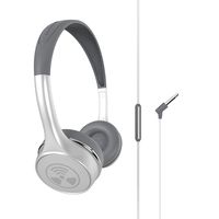 iFrogz Ear Pollution Toxix Plus White with Silver Logo Headphones with Mic + Controls