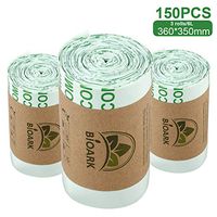 Ewer 100% Compostable Trash bags, 150 Count, 1.5 Gallon, Small Biodegradable Garbage Bags 6 liter Capacity Eco Friendly Rubbish Bags Kitchen Trash Bags Extra Thick Recycling & Degradable Garbage Bags