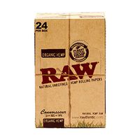 RAW Organic Hemp Connoisseur 1 1/4" Rolling Papers + Tips (3 Boxes - 24 Units per Box) - MJ-1214