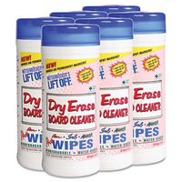 MOT Dry Erase Cleaner Wipes, Cloth, 7 x 12, 30/Canister, 6 Canisters/Carton (42703CT)