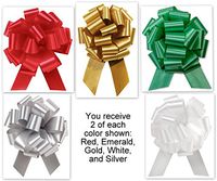 5.5 Inch Wide Pull Bows - 20 loops - 10 Pack Colors Mixed Collection Flora Satin 5.5" Pull Bows - 20 loops - 10 Pack