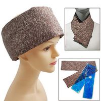 Ice Pack for Migraine Headaches and Tension Relief Cold Therapy Hat (Brown)