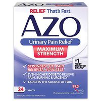 AZO Urinary Pain Relief Maximum Strength | Fast relief of UTI Pain, Burning & Urgency | Targets Source of Pain | #1 Most Trusted Brand | 24 Tablets