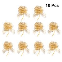 STOBOK 10Pcs Pull Bows Large Gift Wrapping Pull Bow with Ribbon for Christmas Wedding Gift Baskets Goldend