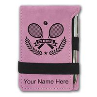 Mini Notepad, Tennis Rackets, Personalized Engraving Included (Pink)