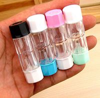 simple cute RGP Rigid plastic clear smooth transparent contact lens case for lenses container box for glasses - (Color:)