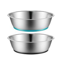 Peggy 11 Light Non-Slip Stainless Steel Dog cat Bowl Two-Pack 28 Ounce