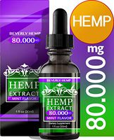 Hemp Oil 80.000 Anxiety Reducer. Pain Relief. Natural Sleep Aid. Weight Management .with Natural Mint Flavor. (1)