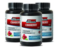 Cranberry Triple Strength - Cranberry Concentrated 252Mg with Vitamins C and E - Hair Growth Supplement - 3 Bottles 180 softgels