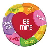 Creative Converting 8 Count Paper Dinner Plates, Sweet Sayings