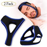 GCOA 2 Pack Anti Snoring Chin Straps,Ajustable Stop Snoring Devices Head Band Snore Stopper Chin Straps Reduction Sleep Aids with Nose Vent and Snoring Sleeping Mouth Breathers for Men Women (Blue)