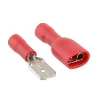 kaaka 50Pairs Insulated Spade Electrical Crimp Wire Cable Connector Terminal Kit Car Vehicle Auto Circuit Accessory Red