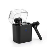 True Wireless Earbuds, Bluetooth Earphones Stereo Sound Bass Earpiece Headset Sport Running Waterproof Headphones with Charging Case (Black)